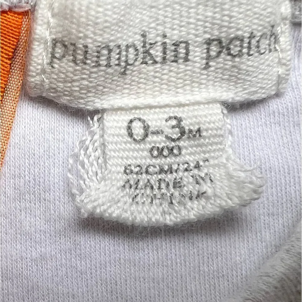 Pumpkin Patch Baby Infant Long Sleeve One Piece Footie Pajamas. PJs. 0-3 Months.